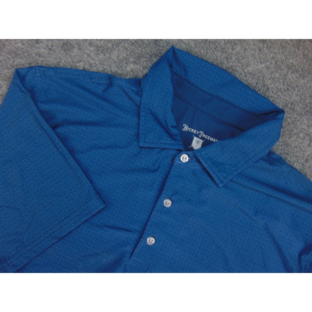 Hickey Freeman Golf Polo Shirt Men XL Blue Geometric Performance Golfcore Active